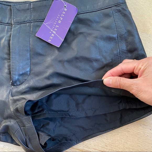 NEW Ralph Lauren Collection 100% leather booty shorts - Picture 9 of 11